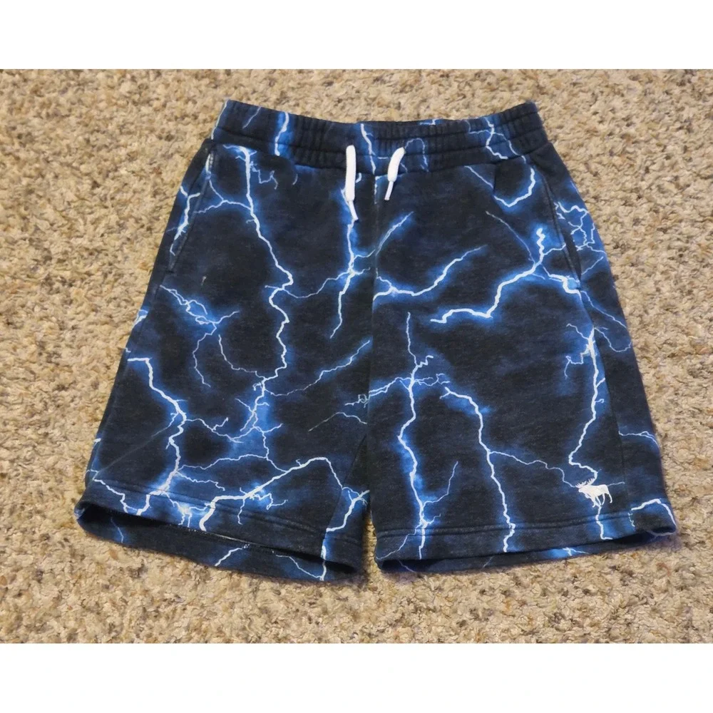 Abercrombie‎ Kids Lightning Pattern Shorts Youth Size 11/12 Blue
